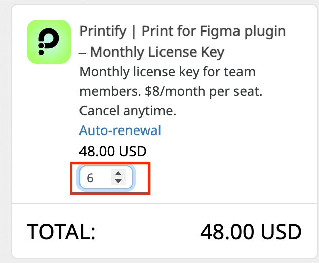Set quantity of team licenses